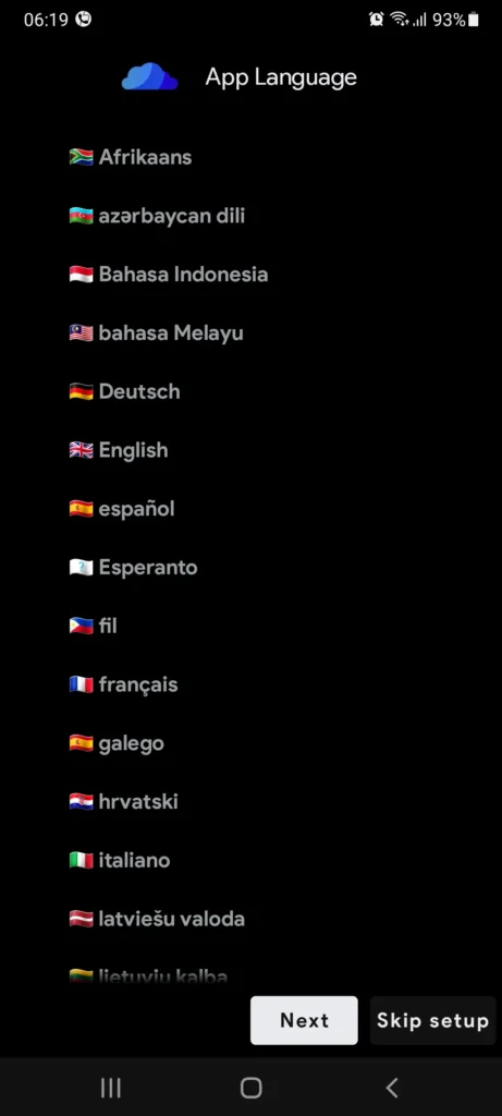 Select App Language